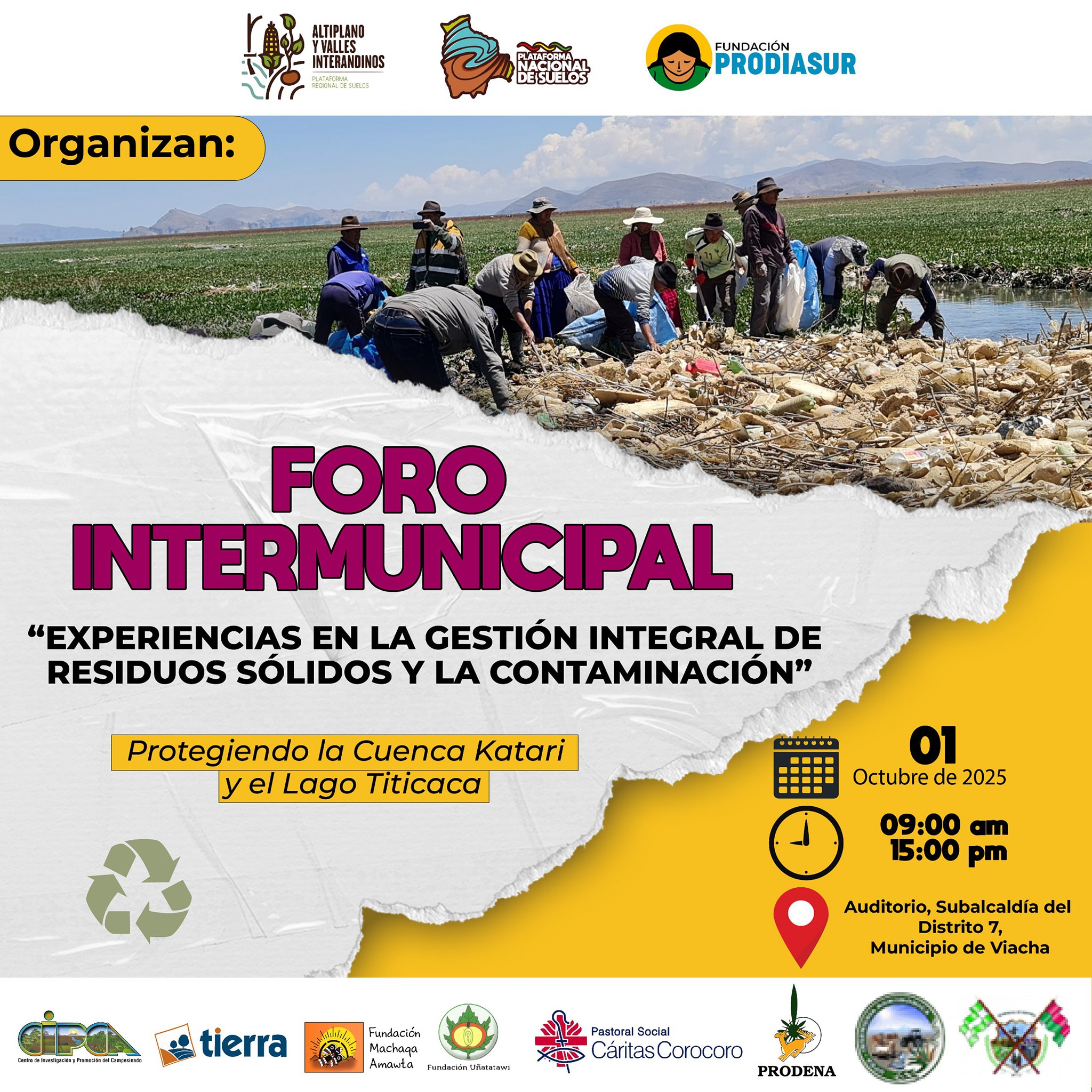 Innovación y corresponsabilidad: Foro Intermunicipal plantea soluciones a la contaminación en Viacha y la cuenca Katari